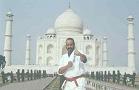 in India at the Taj Mahal
